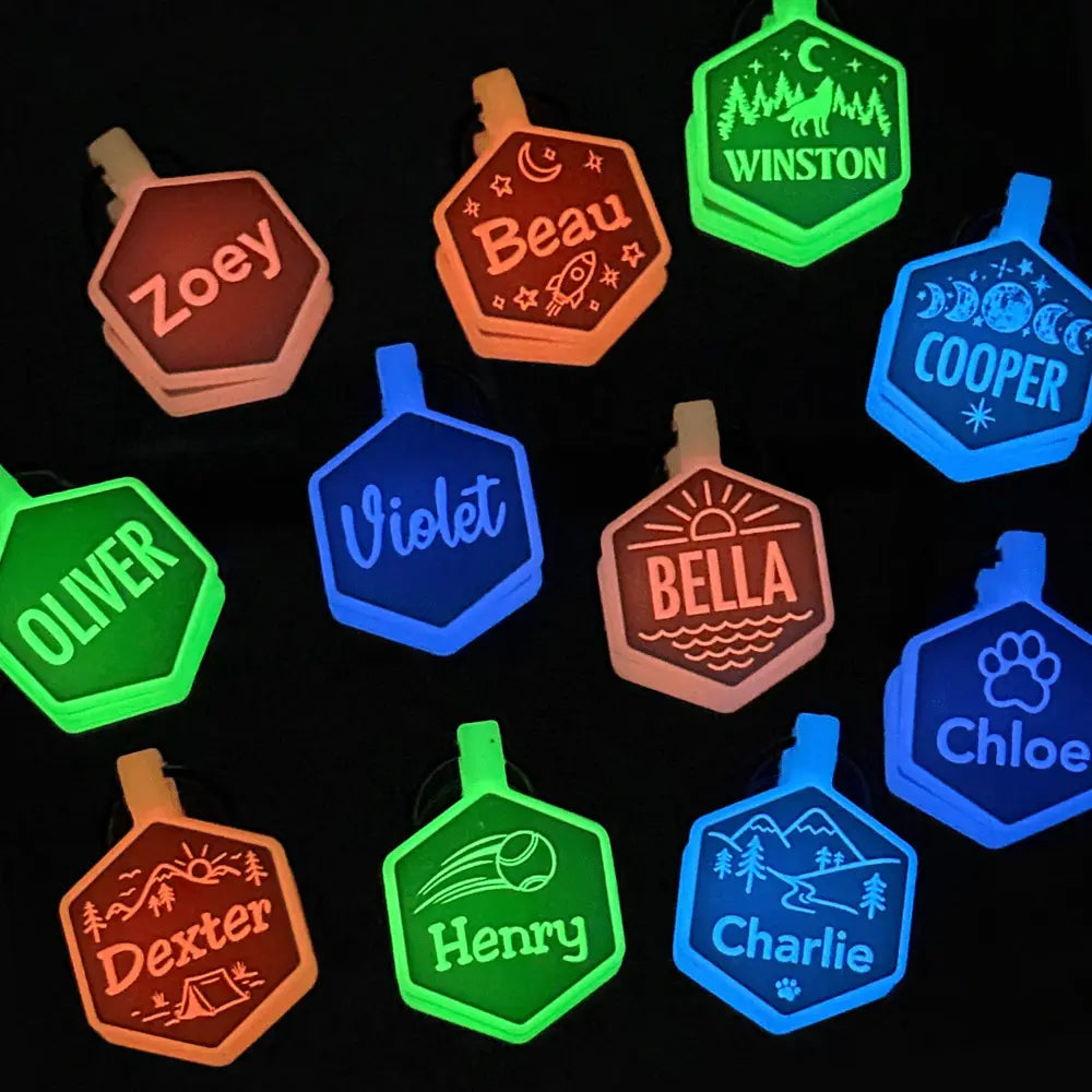 Mini Pet Tag - Glow In The Dark