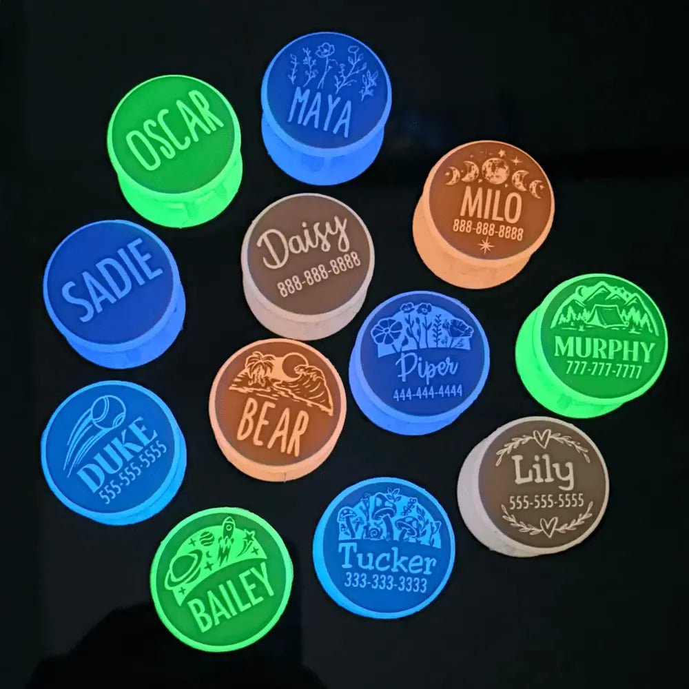 Slide On Pet Tag - Glow in the Dark